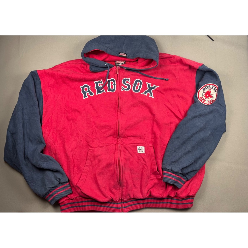 Boston Red Sox Stitches Full Zip Hoodie Mens 3XL Red Navy MLB Fleece Jacket
